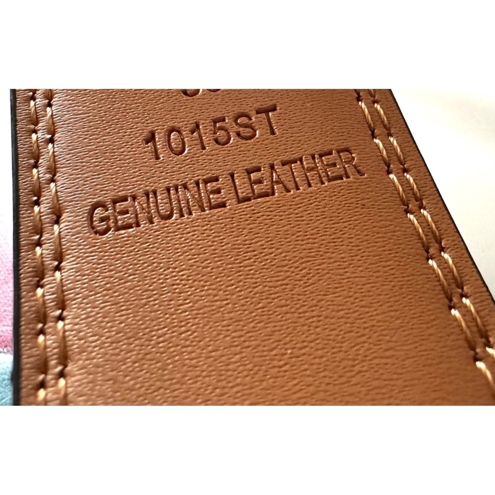 BuckleCraft Brown Genuine Leather Belt Stainless Steel Buckle Men's Size 34‎ NWT - Picture 4 of 6